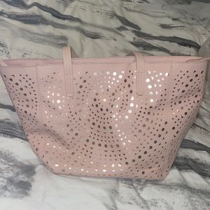 Bath and body works pink and gold large tote bag